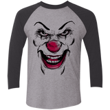 T-Shirts Premium Heather/ Vintage Black / X-Small Clown Face Men's Triblend 3/4 Sleeve