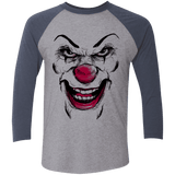 T-Shirts Premium Heather/ Vintage Navy / X-Small Clown Face Men's Triblend 3/4 Sleeve