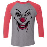 T-Shirts Premium Heather/ Vintage Red / X-Small Clown Face Men's Triblend 3/4 Sleeve