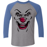 T-Shirts Premium Heather/ Vintage Royal / X-Small Clown Face Men's Triblend 3/4 Sleeve