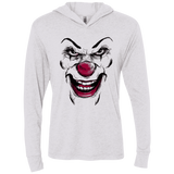 T-Shirts Heather White / X-Small Clown Face Triblend Long Sleeve Hoodie Tee
