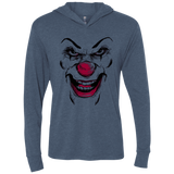 T-Shirts Indigo / X-Small Clown Face Triblend Long Sleeve Hoodie Tee