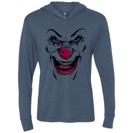 T-Shirts Indigo / X-Small Clown Face Triblend Long Sleeve Hoodie Tee