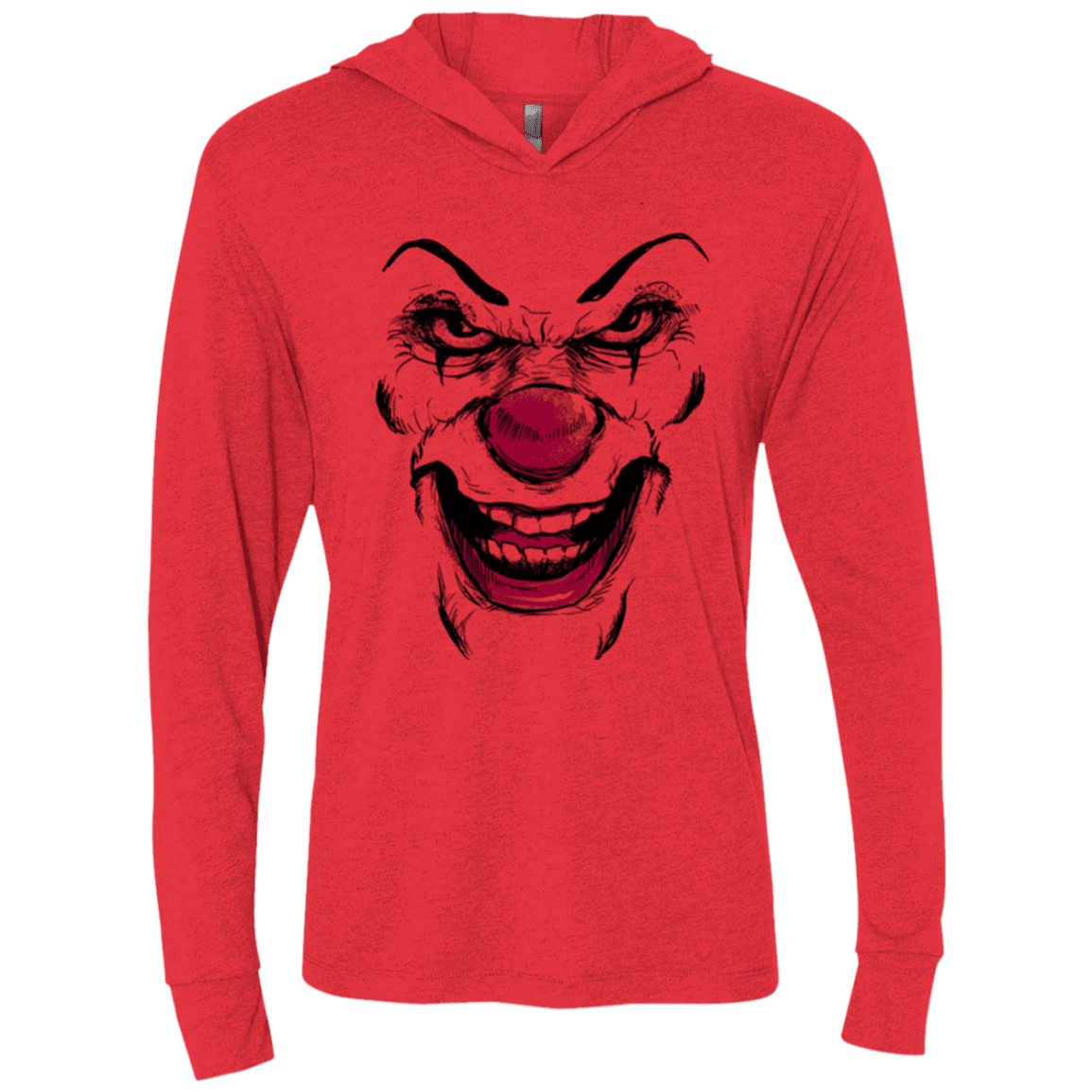 T-Shirts Vintage Red / X-Small Clown Face Triblend Long Sleeve Hoodie Tee