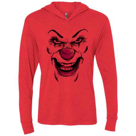 T-Shirts Vintage Red / X-Small Clown Face Triblend Long Sleeve Hoodie Tee