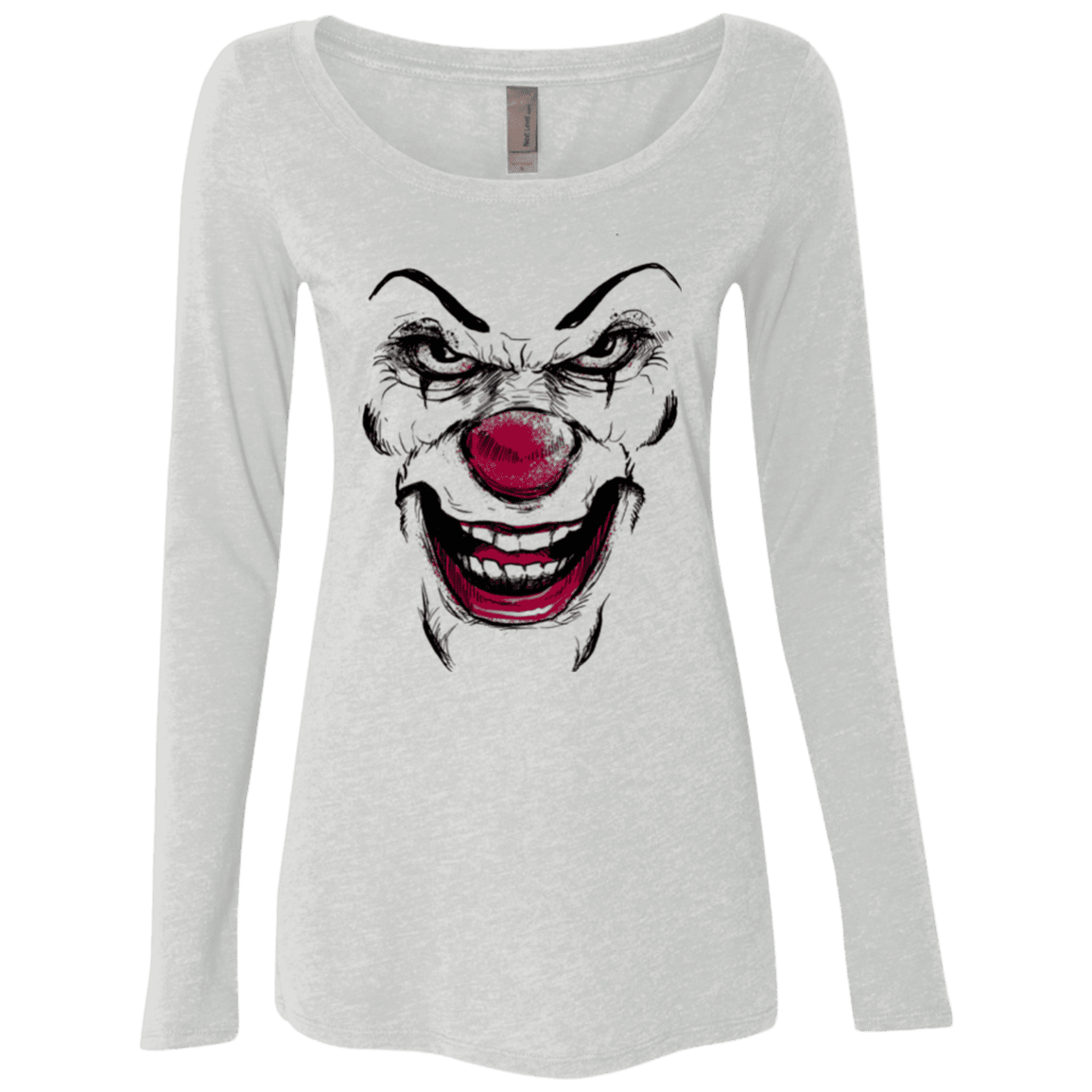 T-Shirts Heather White / Small Clown Face Women's Triblend Long Sleeve Shirt