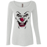 T-Shirts Heather White / Small Clown Face Women's Triblend Long Sleeve Shirt