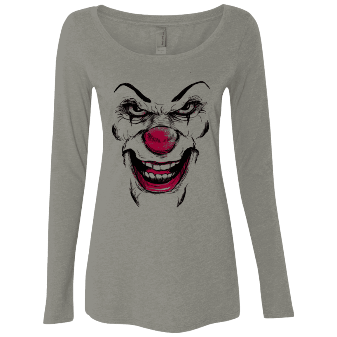 T-Shirts Venetian Grey / Small Clown Face Women's Triblend Long Sleeve Shirt