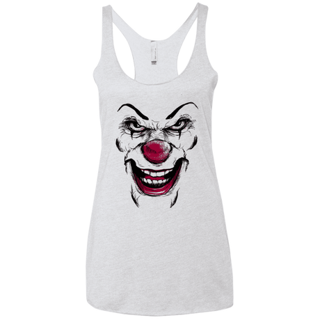 T-Shirts Heather White / X-Small Clown Face Women's Triblend Racerback Tank