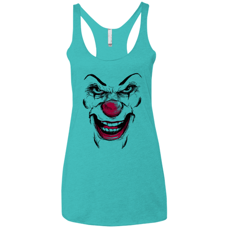T-Shirts Tahiti Blue / X-Small Clown Face Women's Triblend Racerback Tank