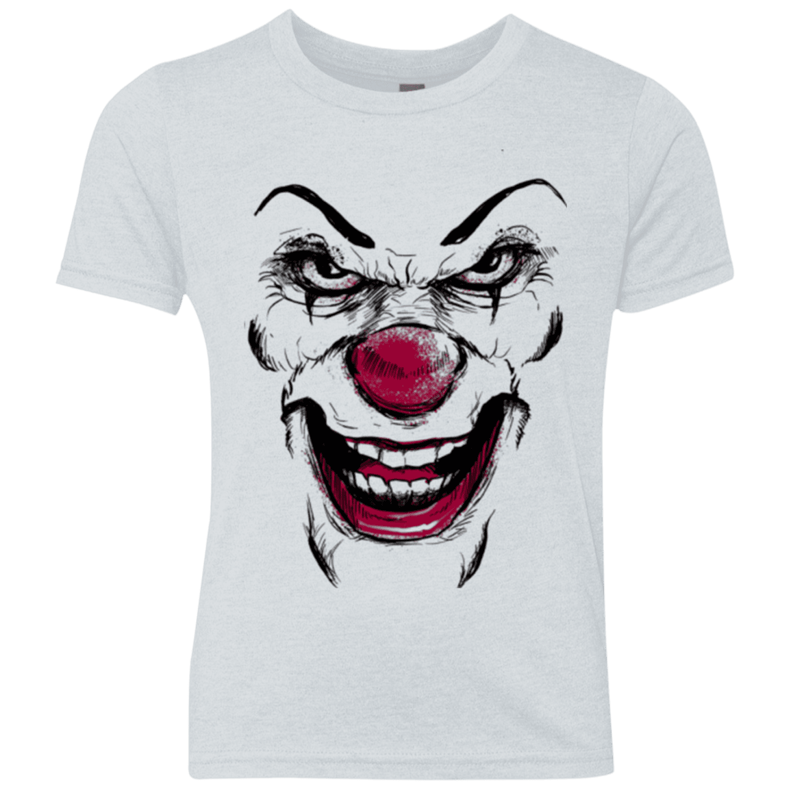 T-Shirts Heather White / YXS Clown Face Youth Triblend T-Shirt