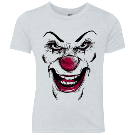 T-Shirts Heather White / YXS Clown Face Youth Triblend T-Shirt