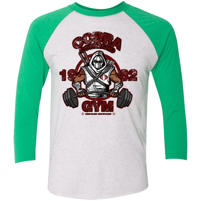T-Shirts Heather White/Envy / X-Small Cobra Command Gym Triblend 3/4 Sleeve