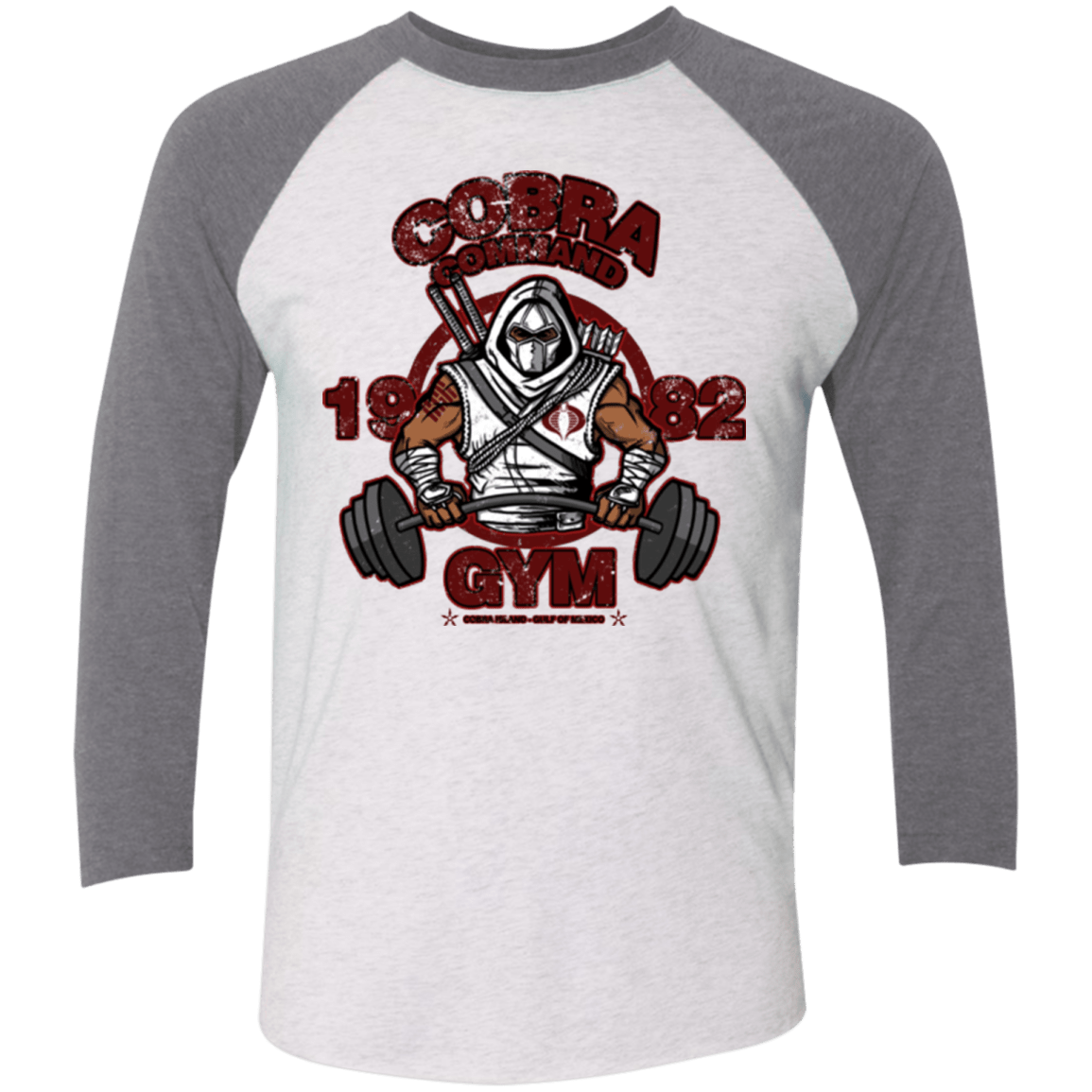 T-Shirts Heather White/Premium Heather / X-Small Cobra Command Gym Triblend 3/4 Sleeve