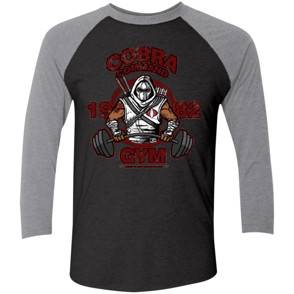 T-Shirts Vintage Black/Premium Heather / X-Small Cobra Command Gym Triblend 3/4 Sleeve
