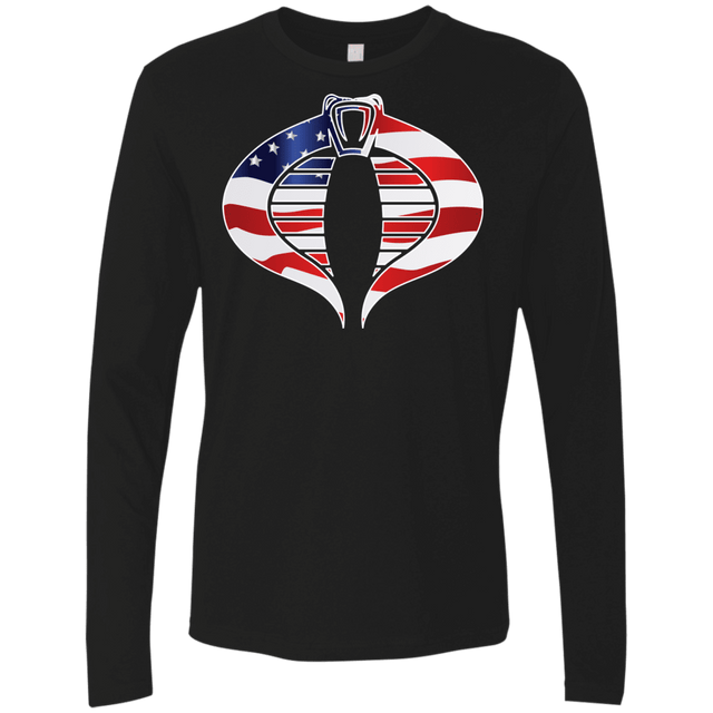 T-Shirts Black / Small COBRA FLAG Men's Premium Long Sleeve