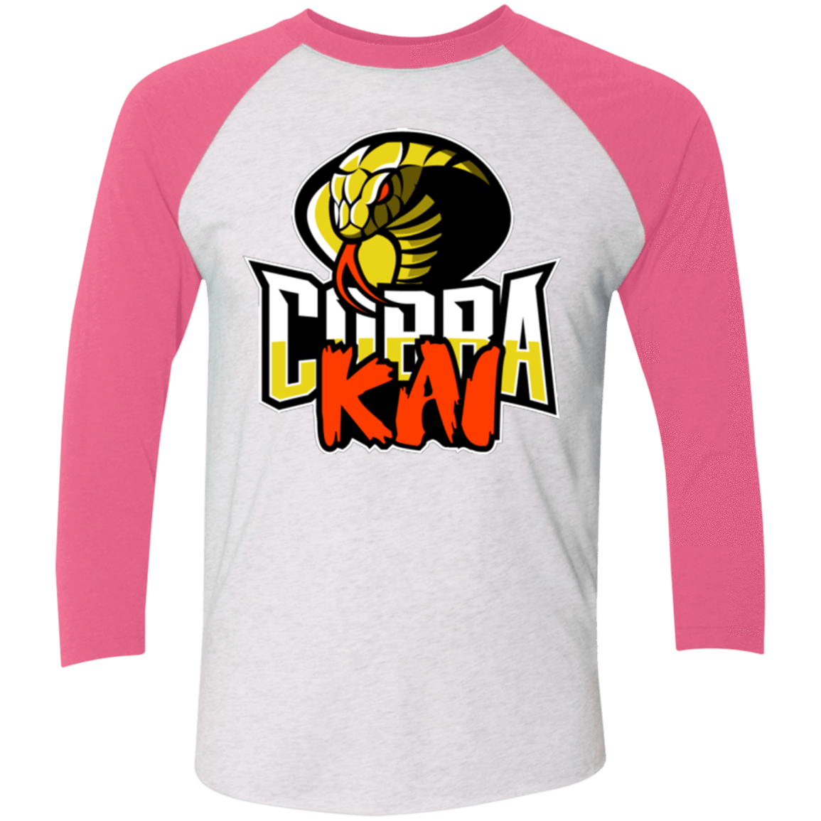 T-Shirts Heather White/Vintage Pink / X-Small COBRA KAI Men's Triblend 3/4 Sleeve