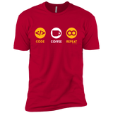 T-Shirts Red / YXS Code Coffee Repeat Boys Premium T-Shirt