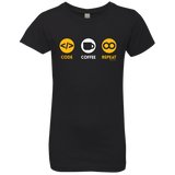 T-Shirts Black / YXS Code Coffee Repeat Girls Premium T-Shirt