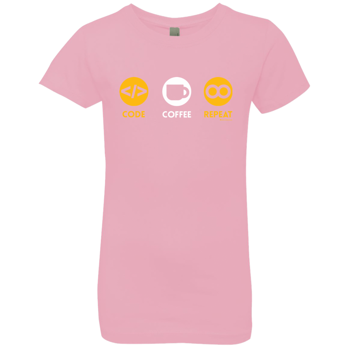 T-Shirts Light Pink / YXS Code Coffee Repeat Girls Premium T-Shirt