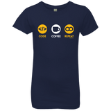 T-Shirts Midnight Navy / YXS Code Coffee Repeat Girls Premium T-Shirt