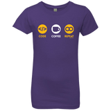 T-Shirts Purple Rush / YXS Code Coffee Repeat Girls Premium T-Shirt