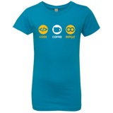 T-Shirts Turquoise / YXS Code Coffee Repeat Girls Premium T-Shirt