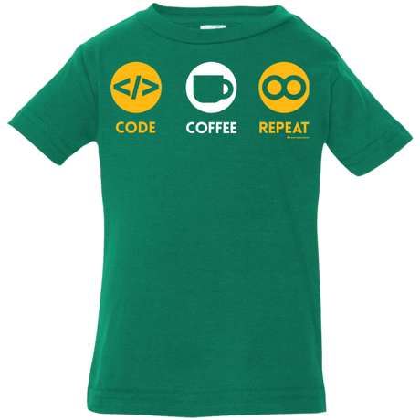 T-Shirts Kelly / 6 Months Code Coffee Repeat Infant Premium T-Shirt