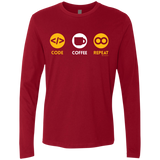 T-Shirts Cardinal / Small Code Coffee Repeat Men's Premium Long Sleeve