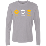 T-Shirts Heather Grey / Small Code Coffee Repeat Men's Premium Long Sleeve