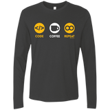 T-Shirts Heavy Metal / Small Code Coffee Repeat Men's Premium Long Sleeve