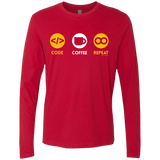 T-Shirts Red / Small Code Coffee Repeat Men's Premium Long Sleeve