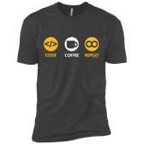 T-Shirts Heavy Metal / X-Small Code Coffee Repeat Men's Premium T-Shirt