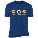 T-Shirts Royal / X-Small Code Coffee Repeat Men's Premium T-Shirt
