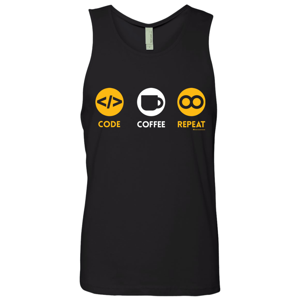 T-Shirts Black / Small Code Coffee Repeat Men's Premium Tank Top