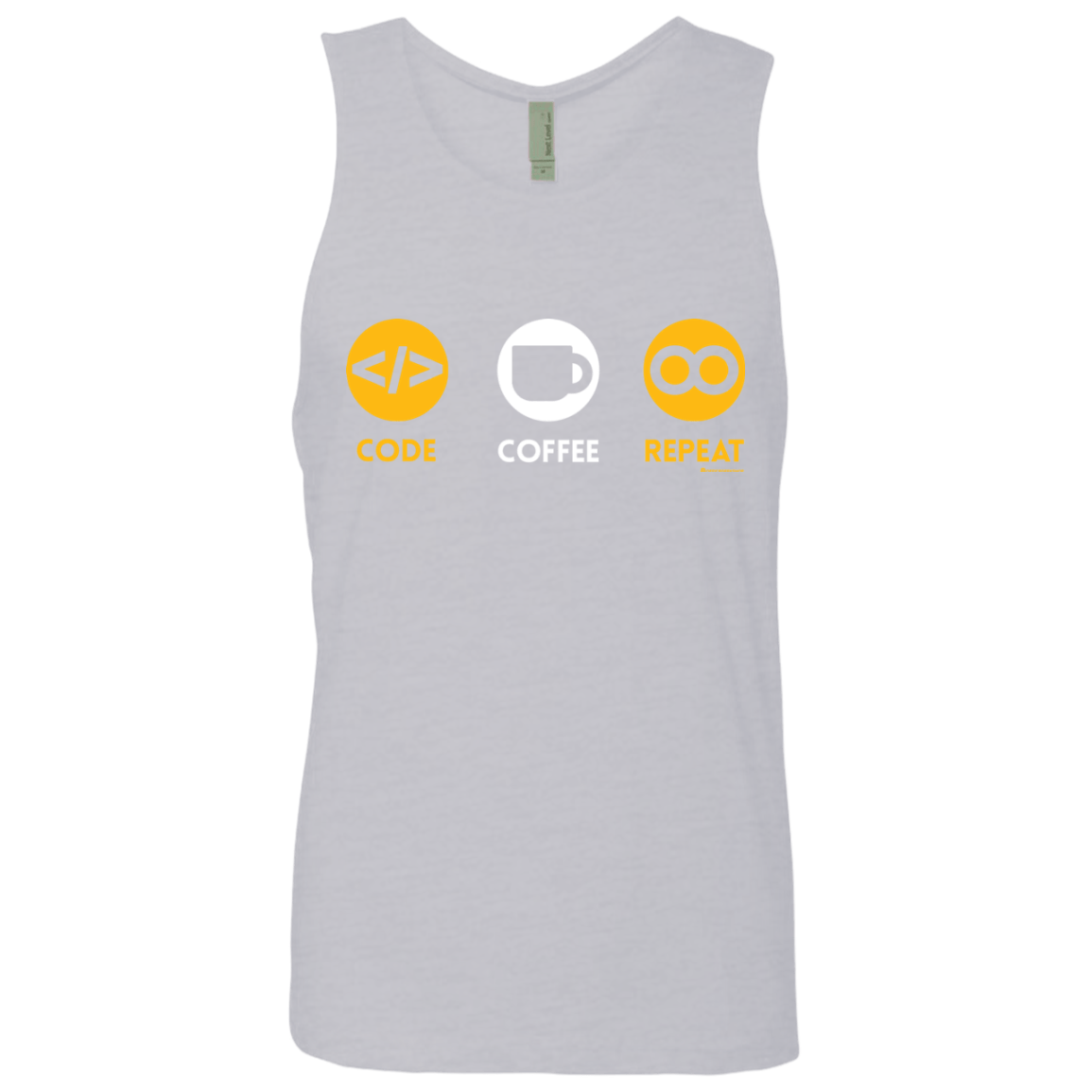 T-Shirts Heather Grey / Small Code Coffee Repeat Men's Premium Tank Top