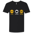 T-Shirts Black / X-Small Code Coffee Repeat Men's Premium V-Neck