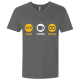 T-Shirts Heavy Metal / X-Small Code Coffee Repeat Men's Premium V-Neck