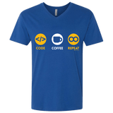 T-Shirts Royal / X-Small Code Coffee Repeat Men's Premium V-Neck