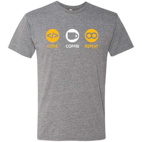 T-Shirts Premium Heather / Small Code Coffee Repeat Men's Triblend T-Shirt