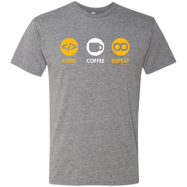 T-Shirts Premium Heather / Small Code Coffee Repeat Men's Triblend T-Shirt