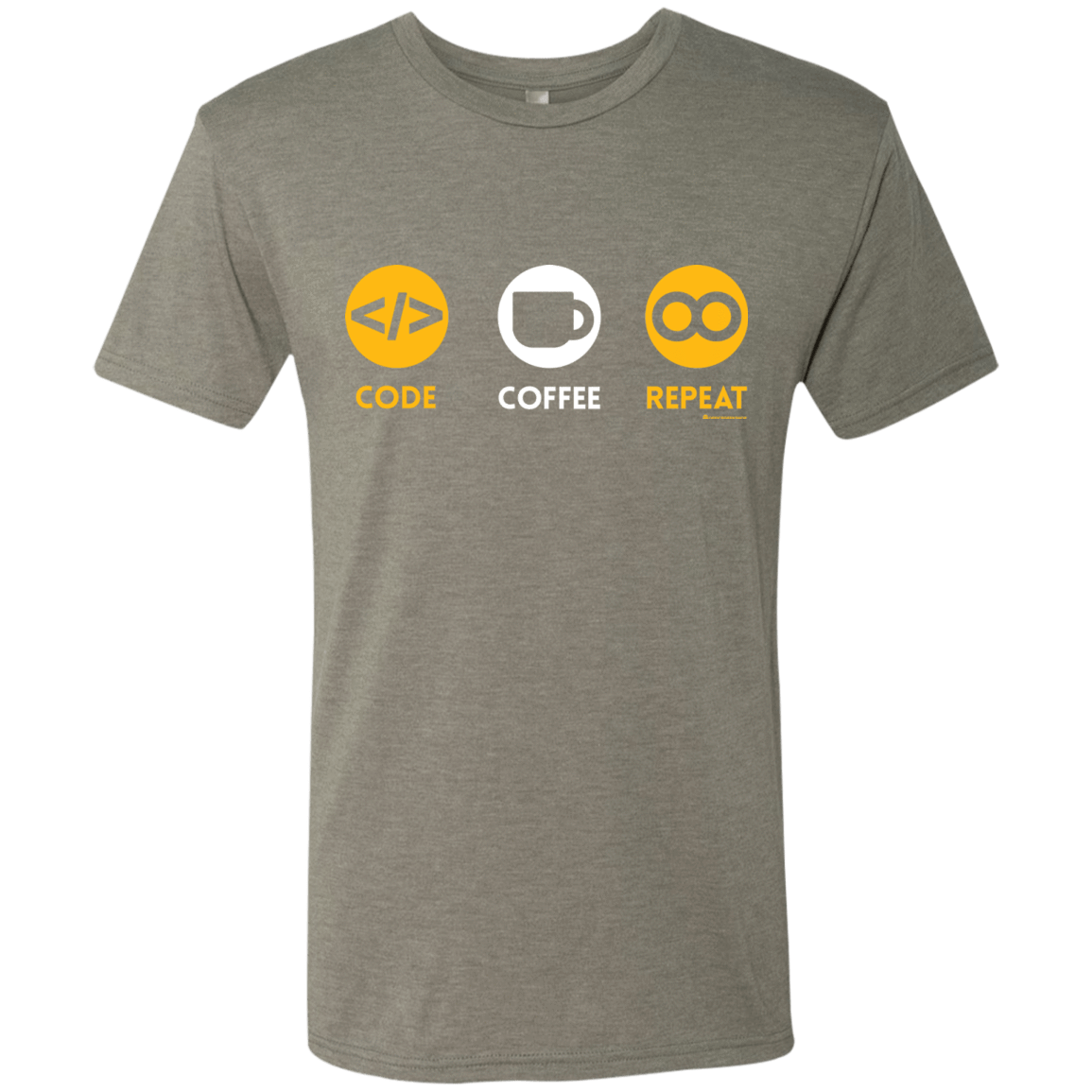 T-Shirts Venetian Grey / Small Code Coffee Repeat Men's Triblend T-Shirt