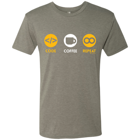 T-Shirts Venetian Grey / Small Code Coffee Repeat Men's Triblend T-Shirt