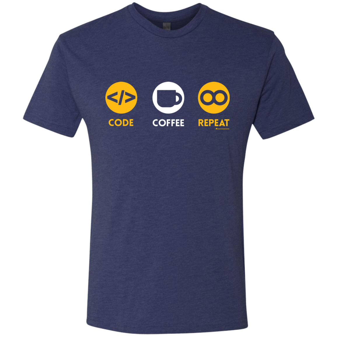 T-Shirts Vintage Navy / Small Code Coffee Repeat Men's Triblend T-Shirt