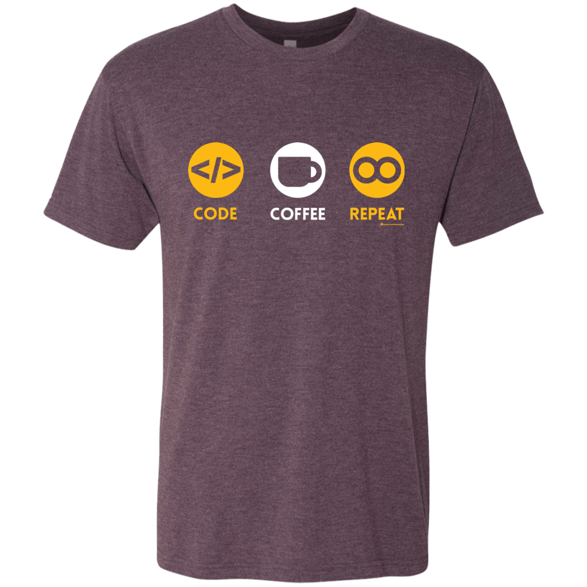T-Shirts Vintage Purple / Small Code Coffee Repeat Men's Triblend T-Shirt