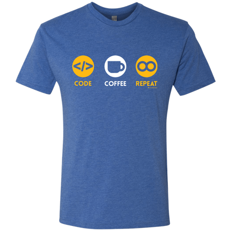 T-Shirts Vintage Royal / Small Code Coffee Repeat Men's Triblend T-Shirt
