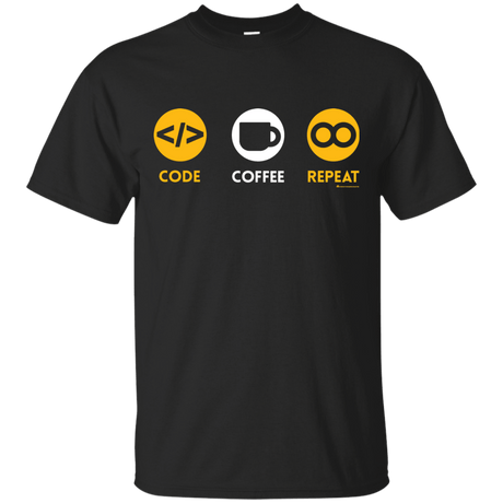 T-Shirts Black / Small Code Coffee Repeat T-Shirt