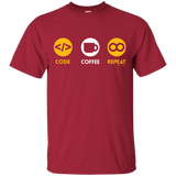 T-Shirts Cardinal / Small Code Coffee Repeat T-Shirt