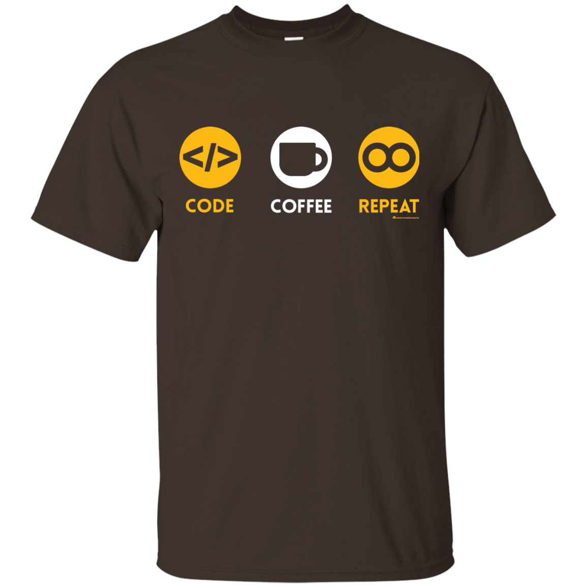 T-Shirts Dark Chocolate / Small Code Coffee Repeat T-Shirt
