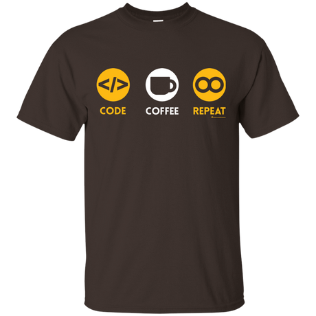 T-Shirts Dark Chocolate / Small Code Coffee Repeat T-Shirt